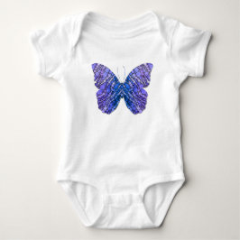 Cute Blue Purple Butterfly Baby Bodysuit - Vibrant