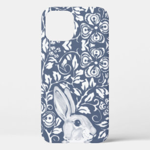 Cute Blue Rabbit Bunny Floral Delft Dedham Unique Case-Mate iPhone Case