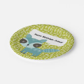 Cute Blue Raccoon Personalized Party Borden Papieren Bordje (Gekanteld)