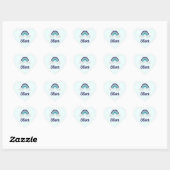 Cute Blue Rainbow | Baby Boy | Gepersonaliseerde n Hart Sticker (Vel)