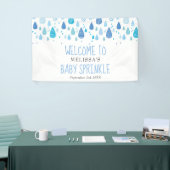 Cute Blue Raindrops Baby Sprinkle / Shower Welkom Spandoek (Beurs)