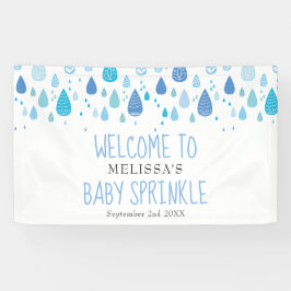 Cute Blue Raindrops Baby Sprinkle / Shower Welkom Spandoek