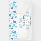 Cute Blue Raindrops Baby Sprinkle / Shower Welkom Spandoek (Verticaal)