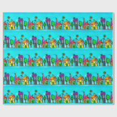 Cute Blue Real Estate Agent and Housewarming Cadeaupapier (Vlak)