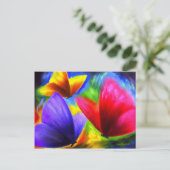 Cute Blue Red Yellow Butterfly Illustratie Briefkaart (Staand voorkant)