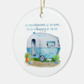 Cute Blue Retro Camper Caravan Keramisch Ornament (Links)