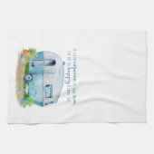 Cute Blue  Retro Camper Caravan Theedoek (Horizontaal)