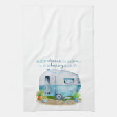 Cute Blue  Retro Camper Caravan Theedoek (Verticaal)