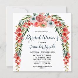 Cute Blue Retro Garden Floral Vrijgezellenfeest Kaart