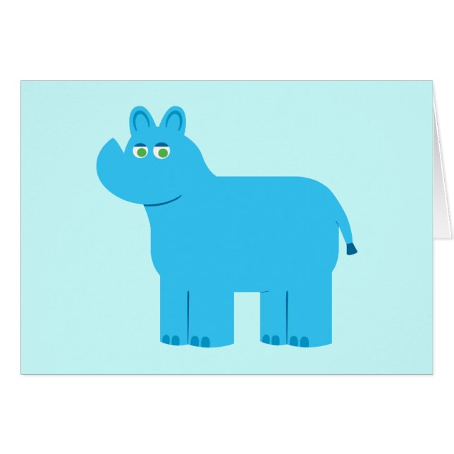Cute Blue Rhino (Voorkant Horizontaal)