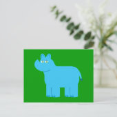 Cute Blue Rhino Briefkaart (Staand voorkant)