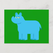 Cute Blue Rhino Briefkaart (Voorkant)