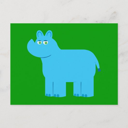 Cute Blue Rhino Briefkaart (Voorkant)