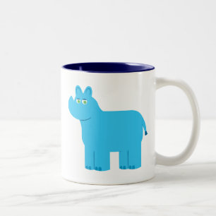 Cute Blue Rhino Tweekleurige Koffiemok