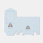 Cute Blue Ribbon Teddy Bear Boy Birthday Party Bedankdoosjes (Uitgevouwen)