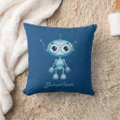 Cute Blue Robot Baby Boy Nursery Kind Room Kussen (Deken)