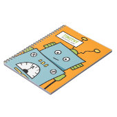 Cute Blue Robot met persoonlijke naam Notitieboek (Linkerzijde)