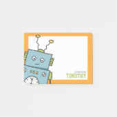 Cute Blue Robot met persoonlijke naam Post-it® Notes (Voorkant)