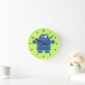 Cute Blue Robot Ronde Klok (Huis)
