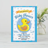 Cute Blue Rubber Duck Speelgoed Boy Baby shower Kaart (Staand voorkant)
