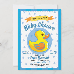 Cute Blue Rubber Duck Speelgoed Boy Baby shower Kaart