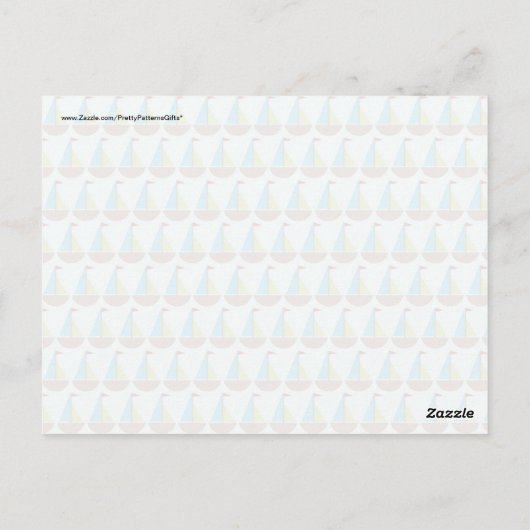 Cute Blue Sailboat Design for Boys Briefkaart (Achterkant)