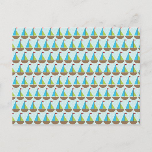Cute Blue Sailboat Design for Boys Briefkaart (Voorkant)