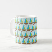 Cute Blue Sailboat Design for Boys Koffiemok (Voorkant links)