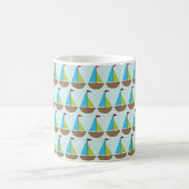 Cute Blue Sailboat Design for Boys Koffiemok (Center)