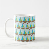 Cute Blue Sailboat Design for Boys Koffiemok (Links)