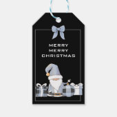Cute Blue Santa Gnome met Gifts Gift Labels Cadeaulabel (Voorkant)
