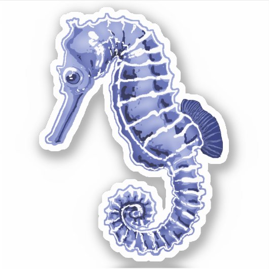 Cute blue seahorse sticker (Voorkant)