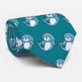 Cute Blue Seal Stropdas (Opgerold)