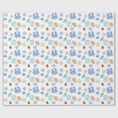 Cute Blue Seaside Beachy Baby shower Cadeaupapier (Vlak)