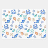 Cute Blue Seaside Beachy Baby shower Inpakpapier Vel (Voorkant)