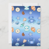 Cute Blue Seaside Beachy Baby shower Kaart (Achterkant)