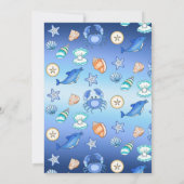 Cute Blue Seaside Beachy Baby shower Kaart (Achterkant)
