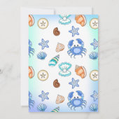 Cute Blue Seaside Beachy Baby shower Kaart (Achterkant)