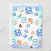 Cute Blue Seaside Beachy Baby shower Kaart (Achterkant)