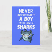 Cute Blue Shark Cards For Baby Boy Ocean Lover Kid Kaart (Voorkant)