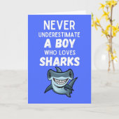 Cute Blue Shark Cards For Baby Boy Ocean Lover Kid Kaart (Gele Bloem)