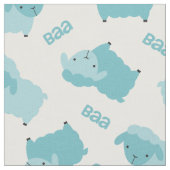 Cute Blue Sheep Fabric Stof (Close Up)