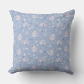 Cute Blue Sheep Kawaii Pattern Throw Pillow Kussen (Voorkant)