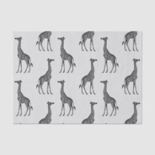 Cute Blue Silver Giraffe Print Tissuepapier