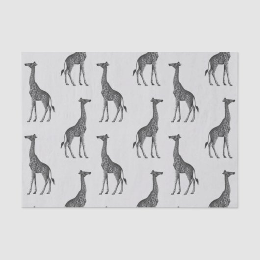 Cute Blue Silver Giraffe Print Tissuepapier (Voorkant)