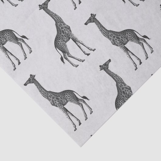 Cute Blue Silver Giraffe Print Tissuepapier (Detail)