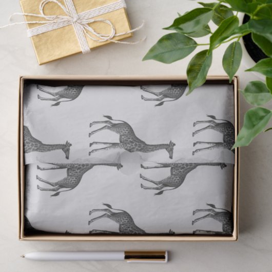 Cute Blue Silver Giraffe Print Tissuepapier (Geschenk)