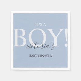 Cute Blue Simple Typography Baby shower Napkin Servet