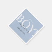 Cute Blue Simple Typography Baby shower Napkin Servet (Hoek)