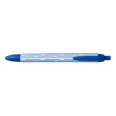 Cute Blue Sky Clouds Sunshine Personalized Zwarte Inkt Pen (Achterkant)